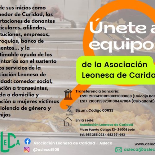 ¡Únete al equipo de la Asociación Leonesa de Caridad!